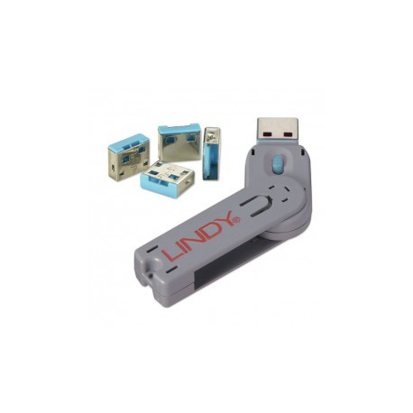 USB Lock (USB klíč + 4 uzamykatelné záslepky portů)