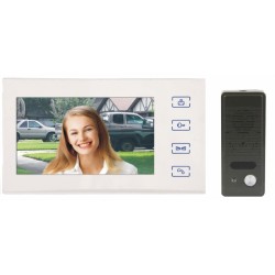 RL-10B Emos - sada barevného videotelefonu a kamerové jednotky s 7" LCD displejem, bílá barva