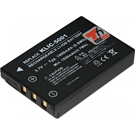 Baterie T6 Power Kodak KLIC-5001, 1600mAh, černá