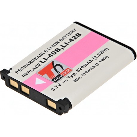 Baterie T6 Power Olympus Li-40B, Li-42B, D-Li63, 620mAh, černá