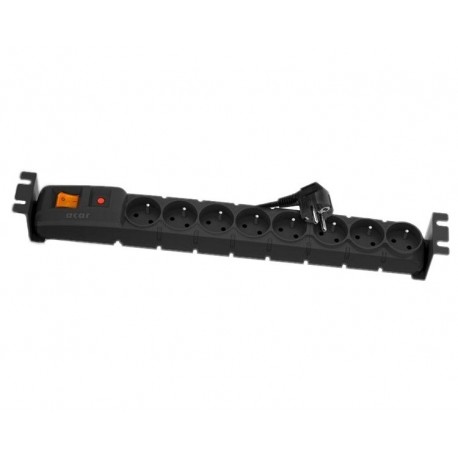 ACAR 19'' rozvodný panel 8x 230V, ČSN, kabel 3m, přepěťová ochrana, vč. montážních držáků do racku