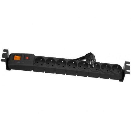 ACAR 19'' rozvodný panel 8x 230V, ČSN, kabel 5m, přepěťová ochrana, vč. montážních držáků do racku