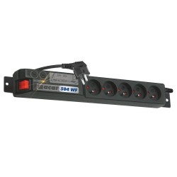 ACAR 19" rozvodný panel 5x 230V, ČSN, kabel 3m, přepěťová ochrana, filtr proti rušení, 2x pojistka