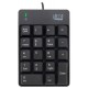 Adesso AKB-601UB/ drátová numerická klávesnice/ odolná proti polití tekutinou/ USB/ černá