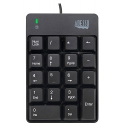 Adesso AKB-601UB/ drátová numerická klávesnice/ odolná proti polití tekutinou/ USB/ černá