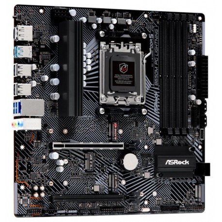 ASRock B650M PG LIGHTNING / AMD B650 / AM5 / 4x DDR5 DIMM / 3x M.2 / HDMI / DP / USB-C / mATX
