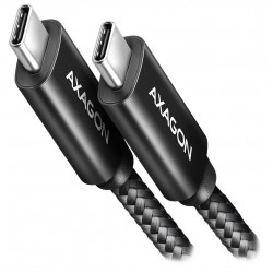 AXAGON datový a nabíjecí kabel CHARGE USB-C na USB-C / USB2.0 / 5A / PD 3.1 240W / opletený / 1,5m / černý