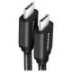 AXAGON datový a nabíjecí kabel SPEED USB-C na USB-C / USB 3.2 Gen1 / PD 60W 3A / ALU / oplet / 1m / černý