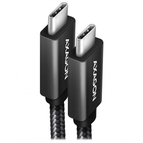 AXAGON datový a nabíjecí kabel USB-C na USB-C / USB3.2 Gen 2 / 5A / PD 100W / opletený / 1,5m / černý