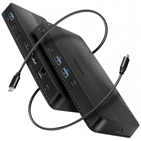 AXAGON dockovací stanice USB4 40Gbps s duálním 4K výstupem / HMC-U4 / HDMI / DP / PD100W / 5x USB / USB-C kabel 80cm
