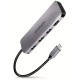 AXAGON hub USB-C 5v1 / HMC-HCR3A / USB 3.2 Gen1 / 3x USB-A / HDMI / MicroSD/SD / kovové tělo / 0,2m