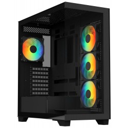BitFenix skříň CETO / ATX / 4x 120mm FRGB fan / 2x USB 3.0 / USB-C / tvrzené sklo / černá
