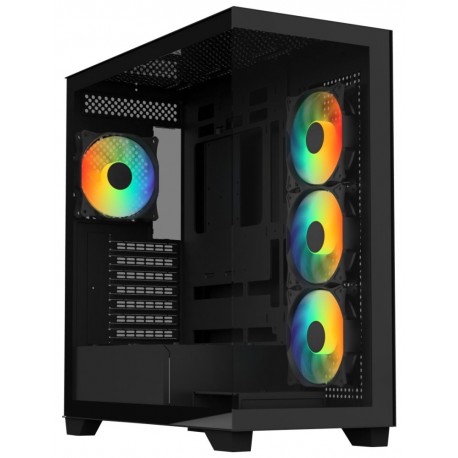 BitFenix skříň CETO / ATX / 4x 120mm FRGB fan / 2x USB 3.0 / USB-C / tvrzené sklo / černá