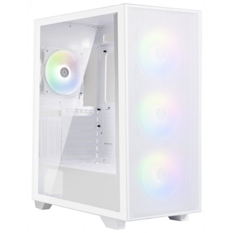 BitFenix skříň Flow FRGB/ ATX / 4x 120mm FRGB fan / 2x USB 3.0 / tvrzené sklo / bílá