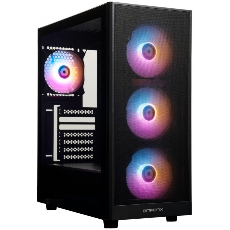 BitFenix skříň Grafi / ATX / 4x 120 mms FRGB fan / 2x USB 3.0 / USB 2.0 / tvrzené sklo / černá