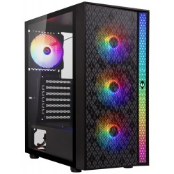 BitFenix skříň Light / ATX / 4x120mm RGB fan / 2xUSB 3.0 / USB 2.0 / tvrzené sklo / černá