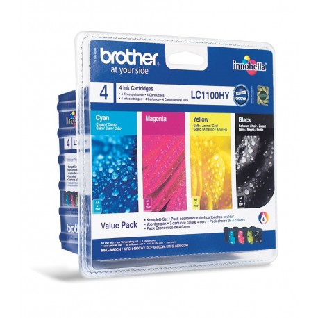 BROTHER inkoustová náplň LC-1100HY VALBP/ multipack/ Černá + tři barvy