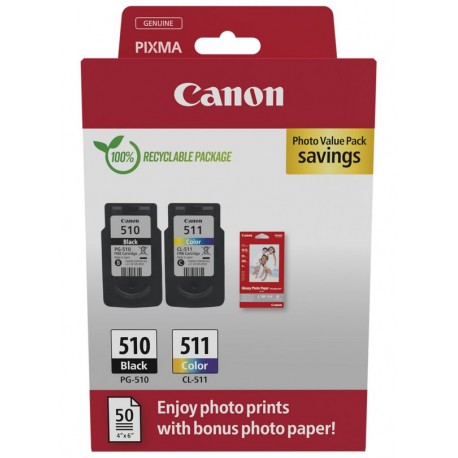 Canon inkoustová náplň PG-510/CL-511+ 4x6 Phot Paper(GP-501 50sheets)