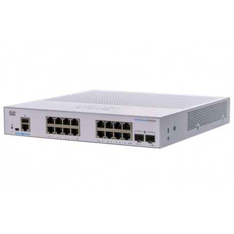 Cisco CBS250-16T-2G-EU 16-port GE Smart Switch, 16x GbE RJ-45, 2x 1G SFP, fanless, REFRESH