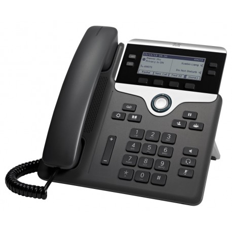 Cisco CP-7841-K9＝  IP telefon, podsvícený displej, 2x 10/100/1000 Base-T RJ-45 funkce switche, PoE napájení