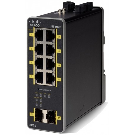 Cisco IE-1000-8P2S-LM průmslový switch řízený   8x 10/100 (PoE+) + 2 x 1000Base-X SFP (uplink)