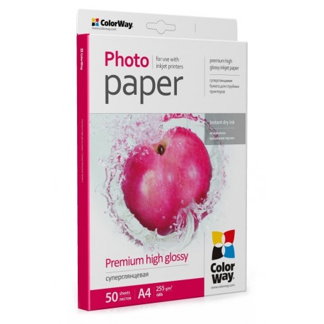 COLORWAY fotopapír/ premium high glossy 255g/m2, A4/ 50 kusů