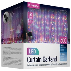 COLORWAY LED girlanda/ vnitřní / 300 LED / délka 3 x 3m / více barevná/ AC 220V