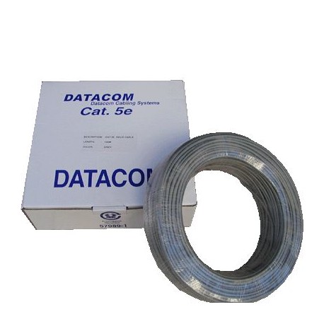 DATACOM kabel drát C5E UTP PVC 100m šedý