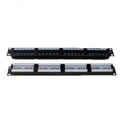DATACOM Patch panel 19" UTP 24 port CAT6 DUAL 1U BK (4x6p)