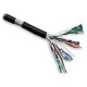 DATACOM S/FTP drát CAT7  PE,Fca  100m, plášť černý  OUTDOOR
