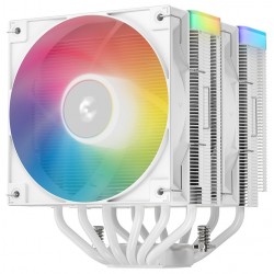 DEEPCOOL chladič AG620 WH ARGB V2 / 2x 120mm fan / 6x heatpipes / PWM / pro Intel i AMD / bílý