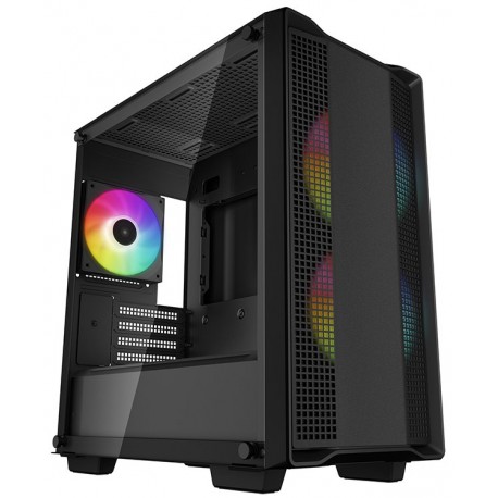 DEEPCOOL skříň CC360 ARGB / MicroATX / 3x120 ARGB fan / USB 2.0 / USB 3.0 / tvrzené sklo / černá