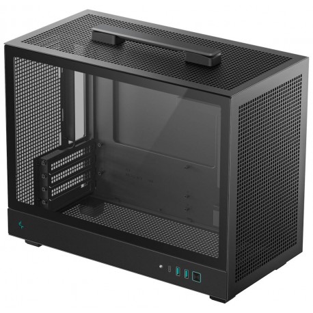 DEEPCOOL skříň CH160 Plus / micro-ATX / USB 3.0 / USB-C / prosklená bočnice / držadlo / černá