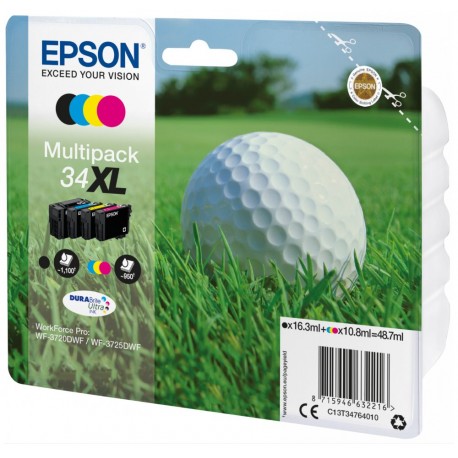 Epson inkoustová náplň/  T3476/ Multipack 34XL DURABrite Ultra Ink/ 4x barvy