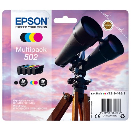 Epson inkoustová náplň/ C13T02V64010/ multipack/ 502/ Expression Home XP-5100/ 4 barvy