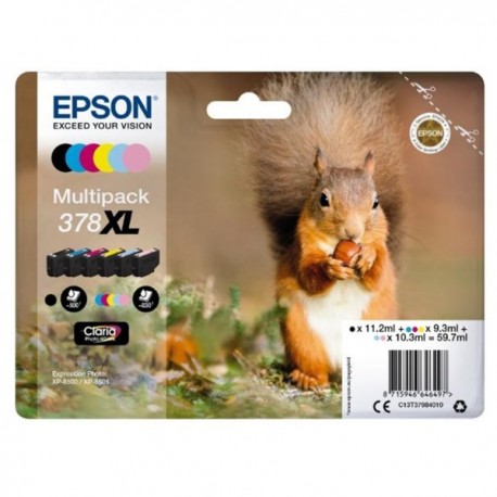Epson inkoustová náplň/ C13T37984010/ multipack/ 378 XL Claria/ Expression Photo XP-8500, XP-8505/ 6 barev