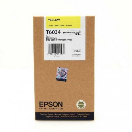 Epson inkoustová náplň/ C13T603400/ StylusPro7800/ 7880/ 9800/ 9880/ Žlutá/ 220ml