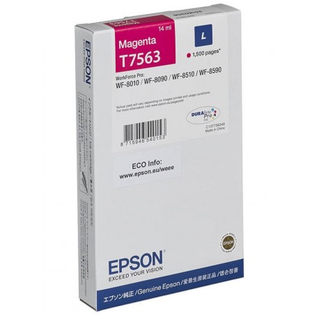 Epson inkoustová náplň/ C13T756340/ DURABrite Pro/ vel. L/ WF-8010/WF-8510/WF-8090/WF-8590/ purpurová