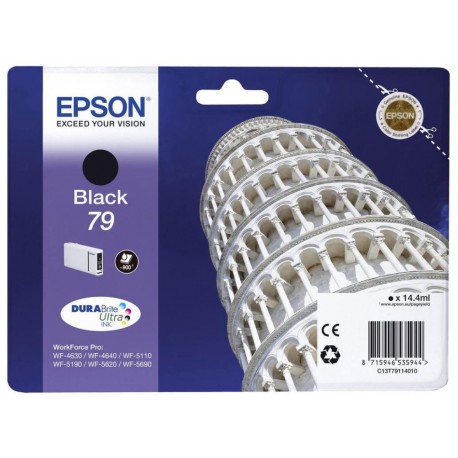 Epson inkoustová náplň/ C13T79114010/ 79 DURABrite Ultra/ WF-5110DW/ WF-5190/ WF-5620/ WF-5690/ černá