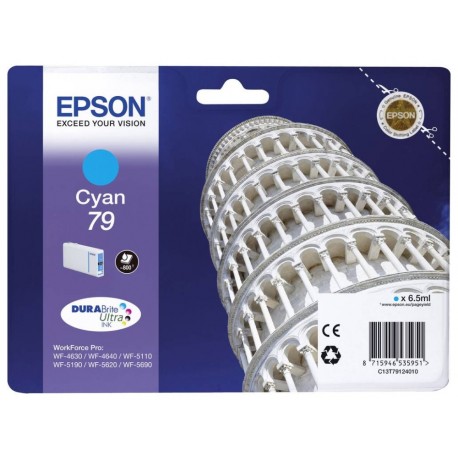 Epson inkoustová náplň/ C13T79124010/ 79 DURABrite Ultra/ WF-5110DW/ WF-5190/ WF-5620/ WF-5690/ azurová