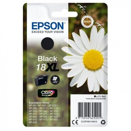 Epson inkoustová náplň/ T1811/ Singlepack 18XL Claria Home Ink/ Černá