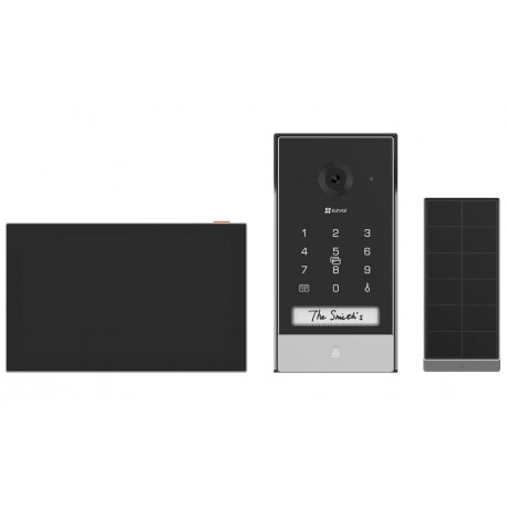 EZVIZ chytrý domácí interkom EP7/ Wi-Fi/ 2K/ 7" dotykový monitor/ videotelefon/ bezdrátový zvonek/ IP65/ černo-stříbrný