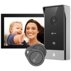 EZVIZ chytrý domácí interkom HP5/ Wi-Fi/ 2K/ 7" dotykový monitor/ videotelefon/ bezdrátový zvonek/ IP65/ černo-stříbrný
