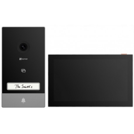 EZVIZ chytrý domácí interkom HP7/ Wi-Fi/ 2K/ 7" dotykový monitor/ videotelefon/ bezdrátový zvonek/ IP65/ černo-stříbrný
