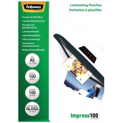 FELLOWES laminovací fólie/ formát A5/ 100 mic/ velikost 154x216 mm/ lesklé/ 100 pack