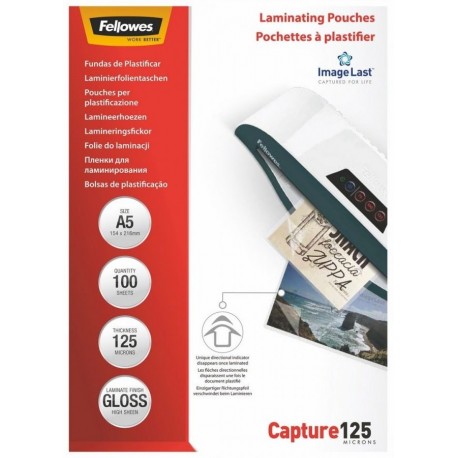 FELLOWES laminovací fólie/ formát A5/ 125 mic ImageLast/ velikost 154x216 mm/ lesklé/ 100 pack