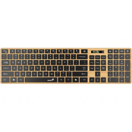 GENIUS Slimstar 7250BT/ bezdrátová 2,4GHz + BT5.0/ Copilot/ USB/ barva borovice + černá/ CZ+SK layout