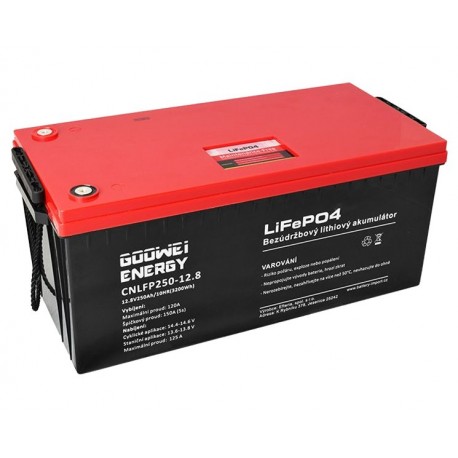 GOOWEI ENERGY trakční baterie (LiFePO4) CNLFP250-12.8, 250Ah, 12.8V