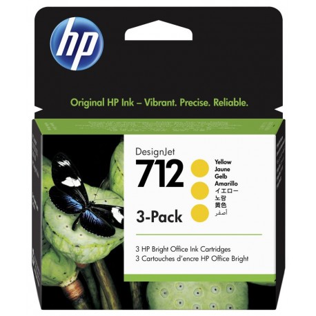 HP 712 Ink. náplň žlutá, trojbalení/ 3ED79A