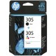 HP inkoustová kazeta 305 2-Pack Tri-color/Black Original Ink Cartridge